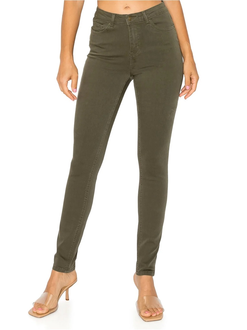 High-Rise Olive Green Women’s Skinny Jeans